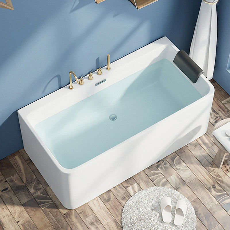 Modern Antique Finish Soaking Bathtub Rectangular Back to Wall Tub