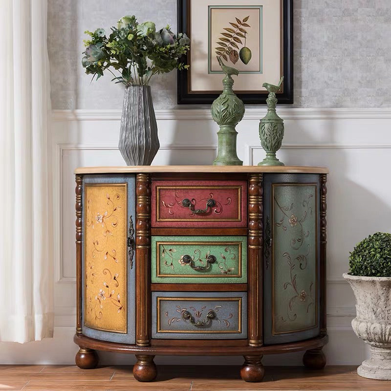 Industrial Distressed Wood Storage Cabinet 2 Doors Rectangle Accent Cabinet