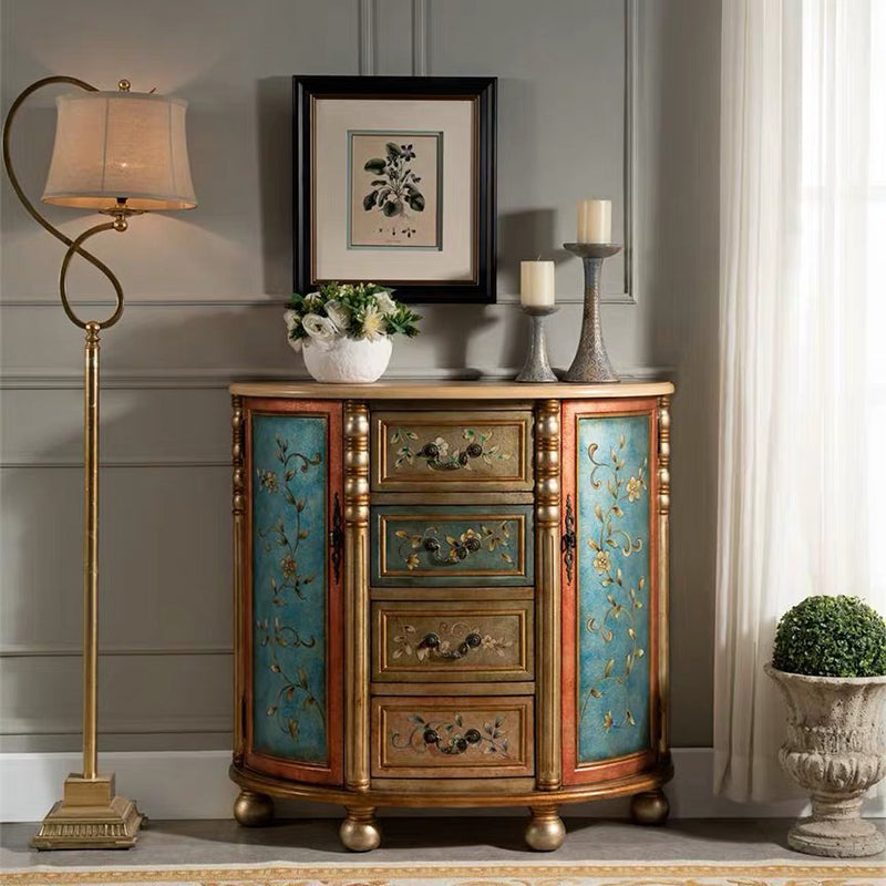 Industrial Distressed Wood Storage Cabinet 2 Doors Rectangle Accent Cabinet