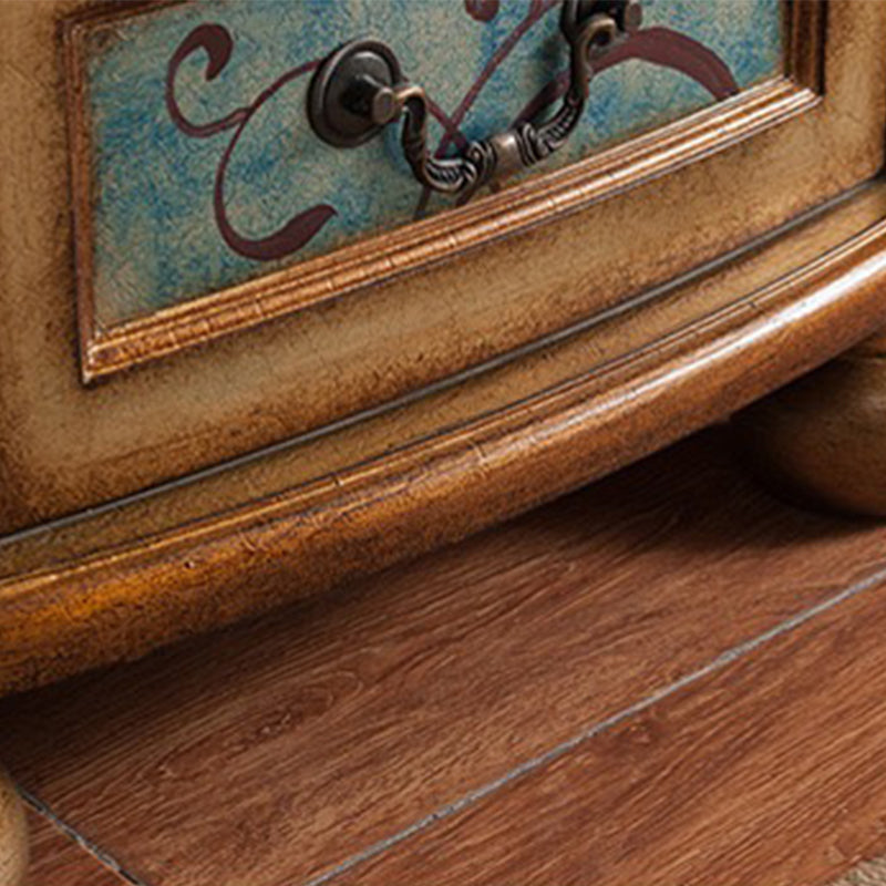Industrial Distressed Wood Storage Cabinet 2 Doors Rectangle Accent Cabinet