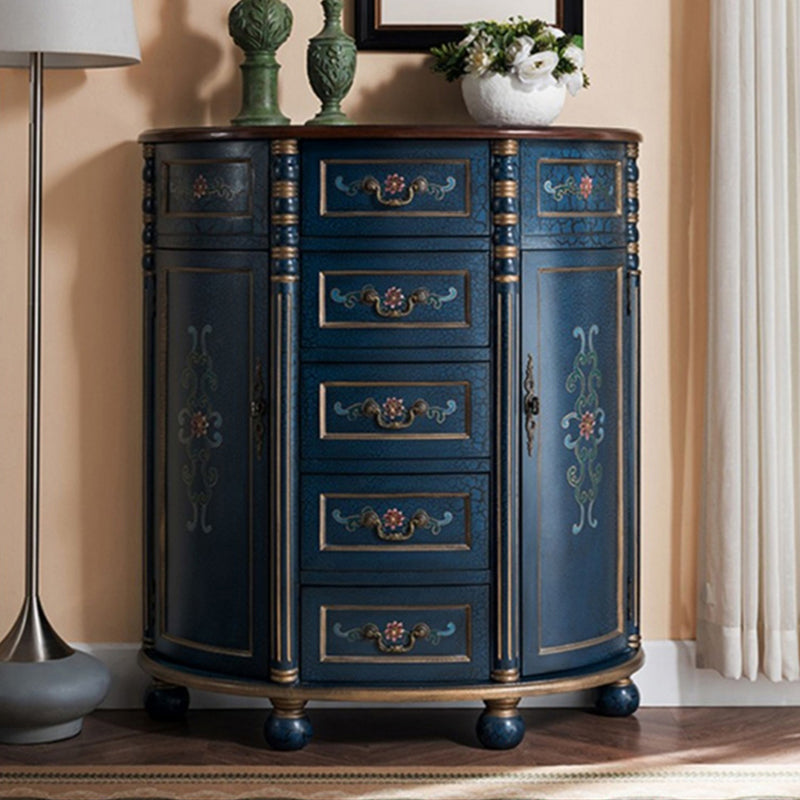 Industrial Distressed Wood Storage Cabinet 2 Doors Rectangle Accent Cabinet