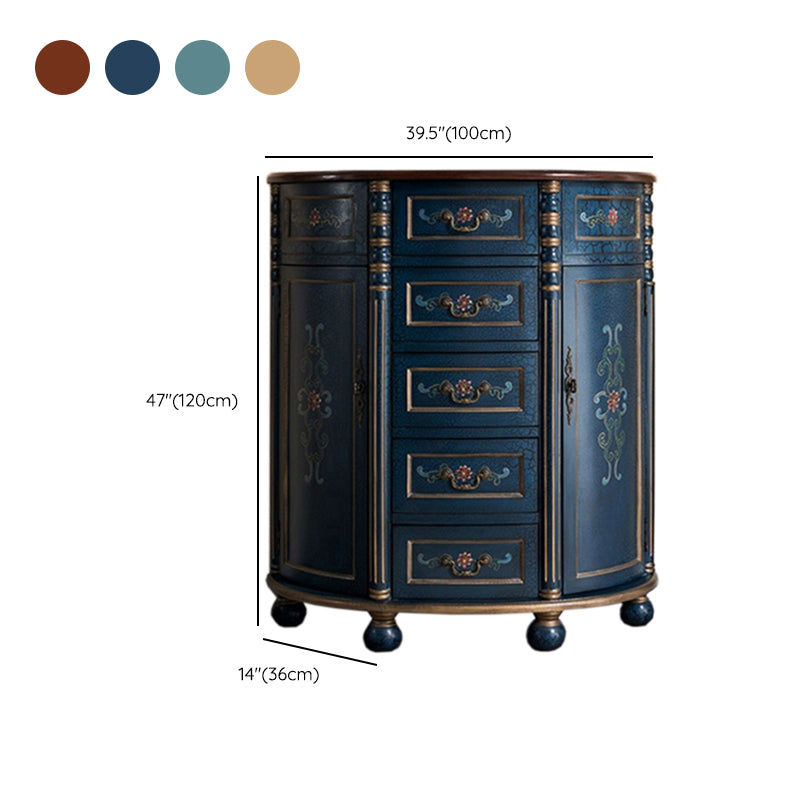 Industrial Distressed Wood Storage Cabinet 2 Doors Rectangle Accent Cabinet
