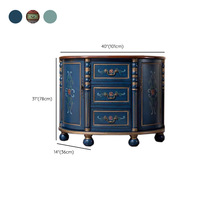 Industrial Distressed Wood Storage Cabinet 2 Doors Rectangle Accent Cabinet