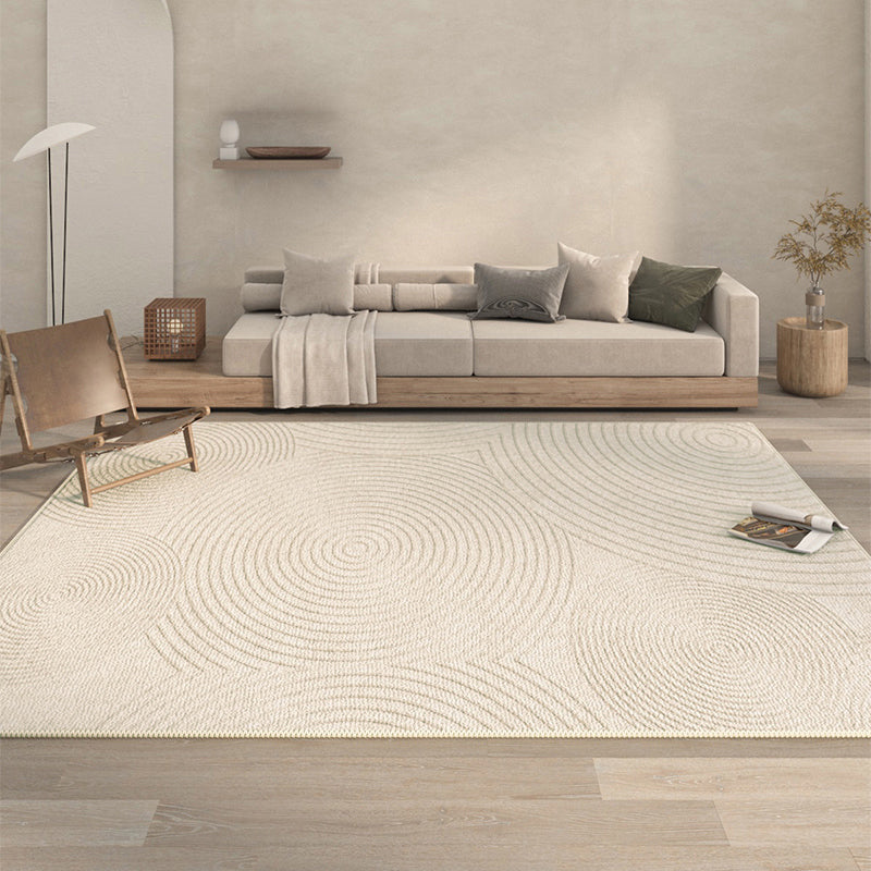 Polyster Rectangle Carpet Striped Printed Living Room Area Rug Non-Slip Backing Carpet