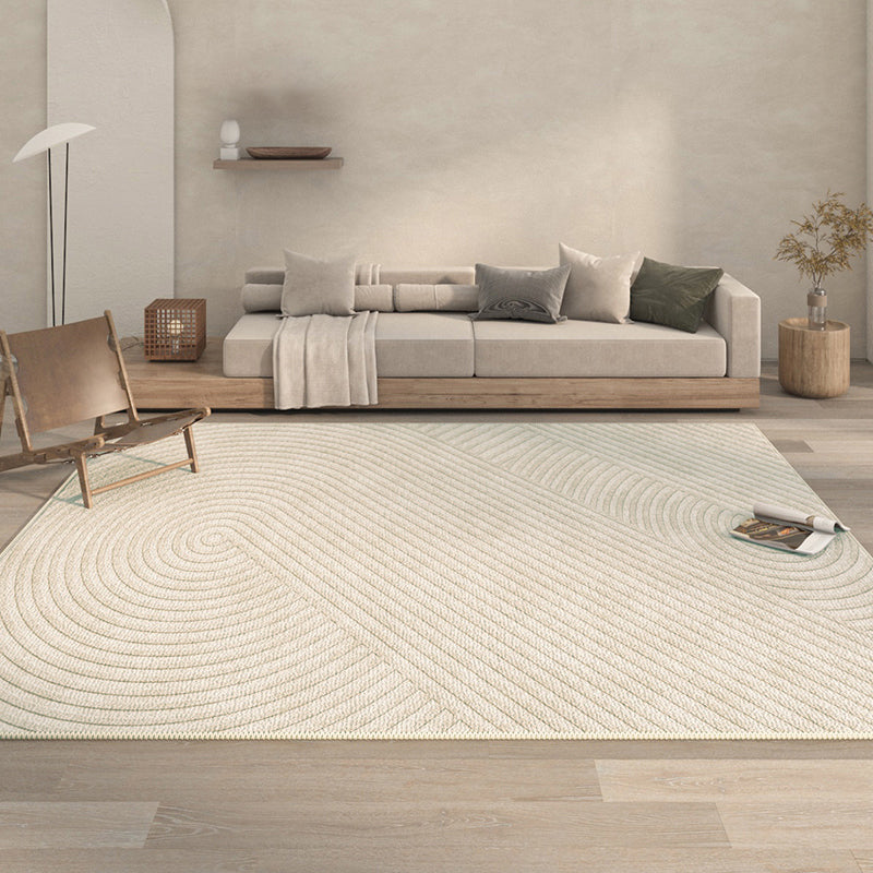 Polyster Rectangle Carpet Striped Printed Living Room Area Rug Non-Slip Backing Carpet