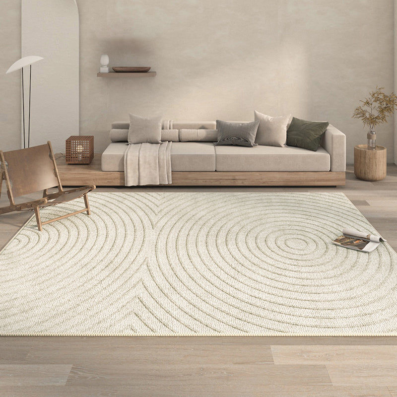 Polyster Rectangle Carpet Striped Printed Living Room Area Rug Non-Slip Backing Carpet
