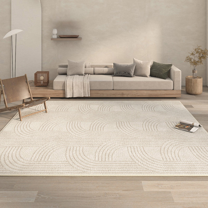 Polyster Rectangle Carpet Striped Printed Living Room Area Rug Non-Slip Backing Carpet