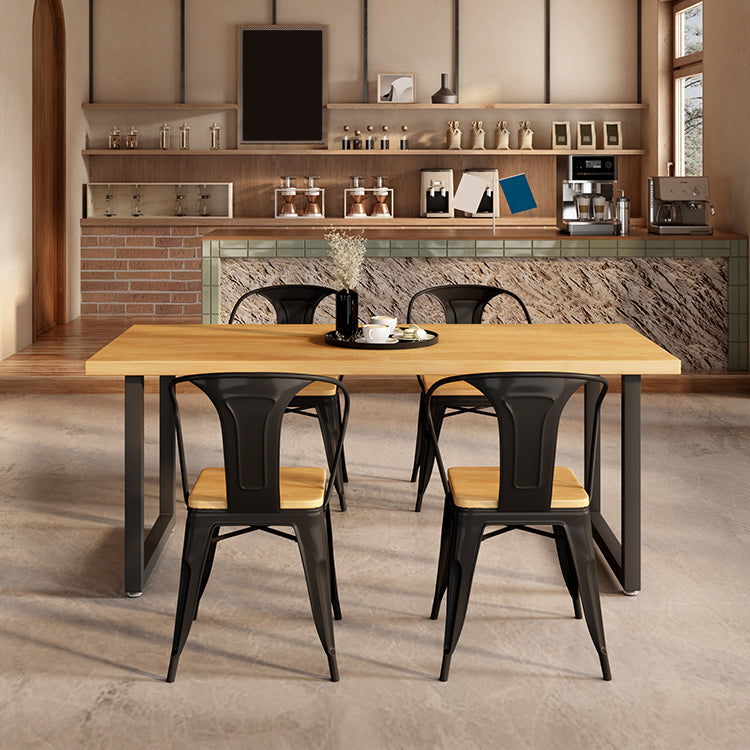 Industrial Solid Wood Dining Table Set 1/5 Pieces Dining Set for Kitchen