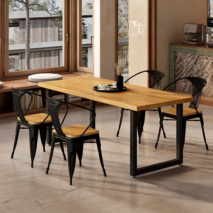 Industrial Solid Wood Dining Table Set 1/5 Pieces Dining Set for Kitchen