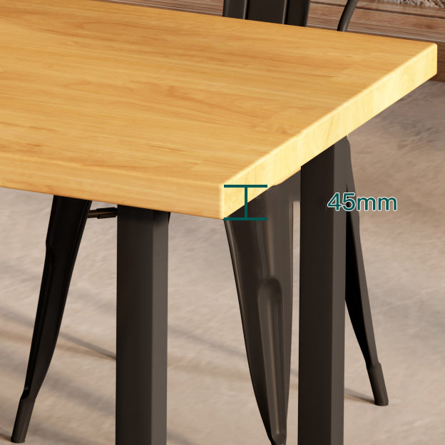 Industrial Solid Wood Dining Table Set 1/5 Pieces Dining Set for Kitchen