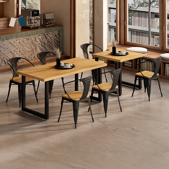 Industrial Solid Wood Dining Table Set 1/5 Pieces Dining Set for Kitchen