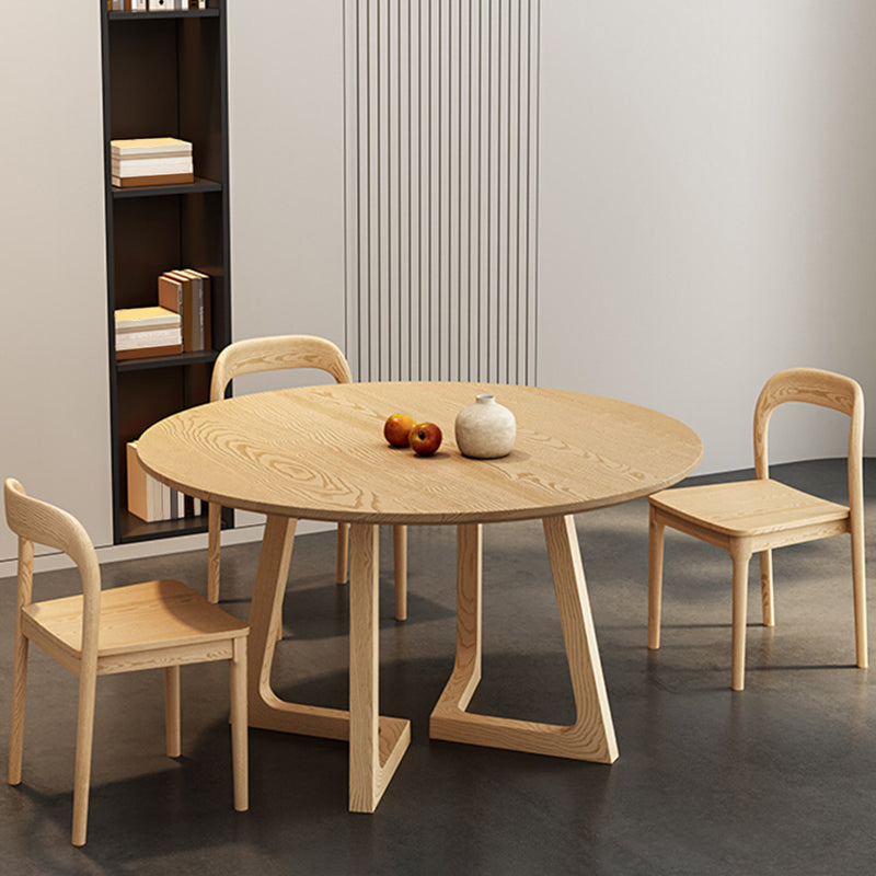 Modern Style Dinette Set 1/2/3/4/5 Pcs Round Solid Wood Dinette Table with Chair