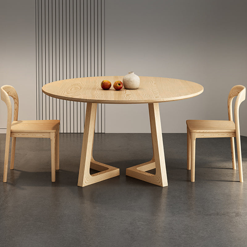 Modern Style Dinette Set 1/2/3/4/5 Pcs Round Solid Wood Dinette Table with Chair