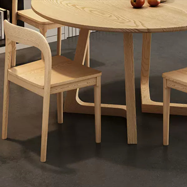 Modern Style Dinette Set 1/2/3/4/5 Pcs Round Solid Wood Dinette Table with Chair