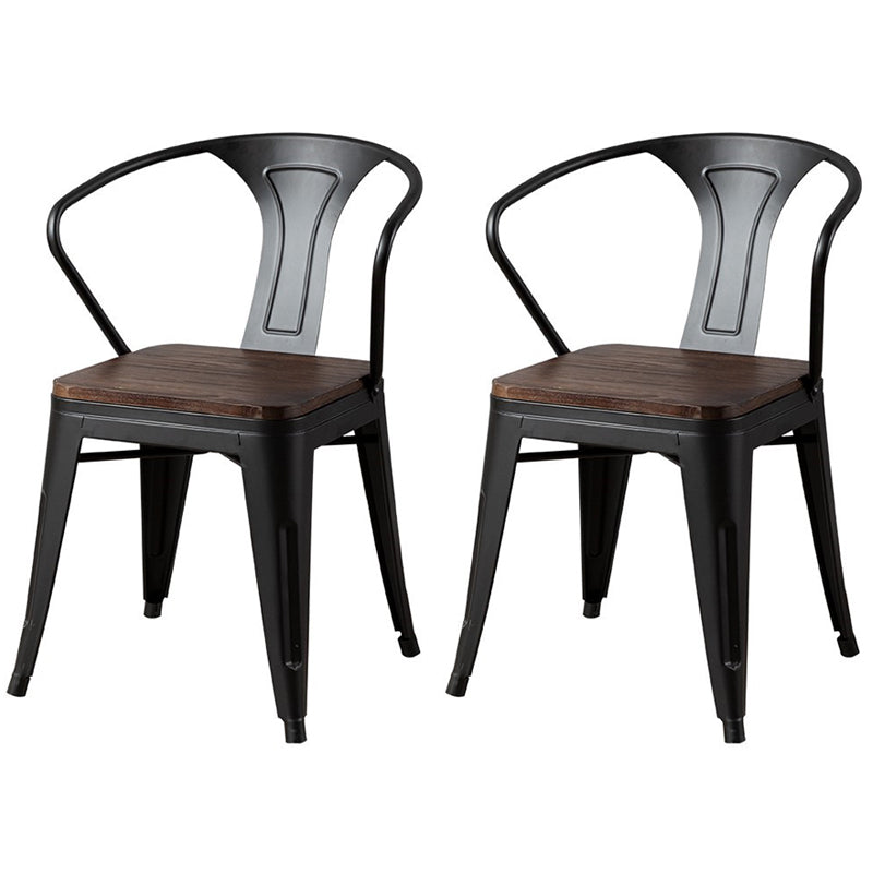 Industrial Dark Brown Dining Table Set 1/2/3/5 Pcs Solid Wood Dinette Set