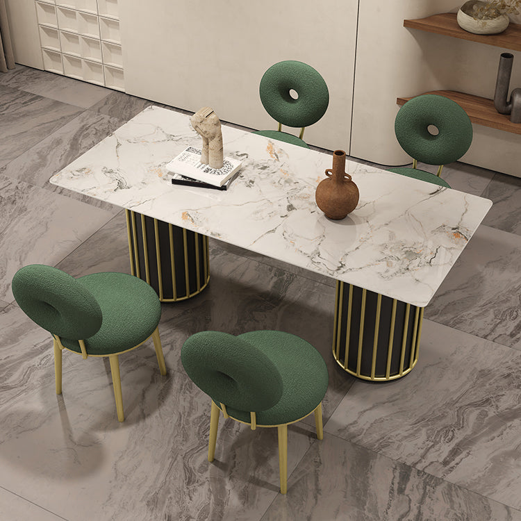 Glam Stone Furniture 1/5 Pcs Standard Height Dining Room Furniture Set for Home