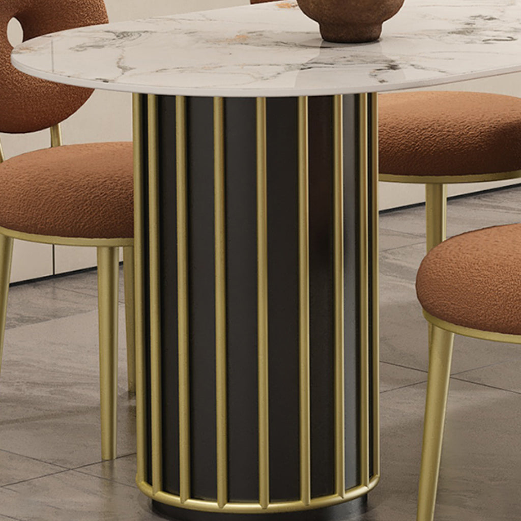Glam Stone Furniture 1/5 Pcs Standard Height Dining Room Furniture Set for Home