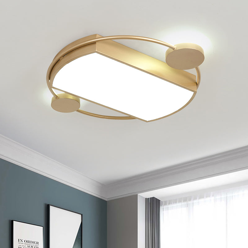 Metall rund und Rectangle Flush Light Fassung Moderne LED Gold Ceiling Flush Mount, 16 "/19.5" Breite