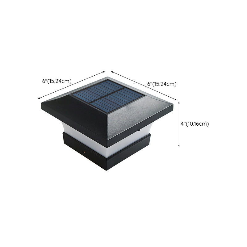 Black Contemporary Metal Pillar Lamp Square Shape Outdoor Waterproof Light