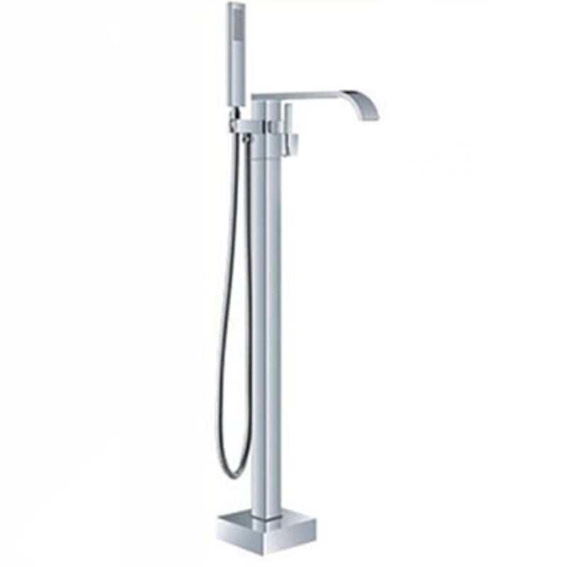 Modern Freestanding Tub Filler Trim Brass Floor Mounted with Handles Tub Faucet