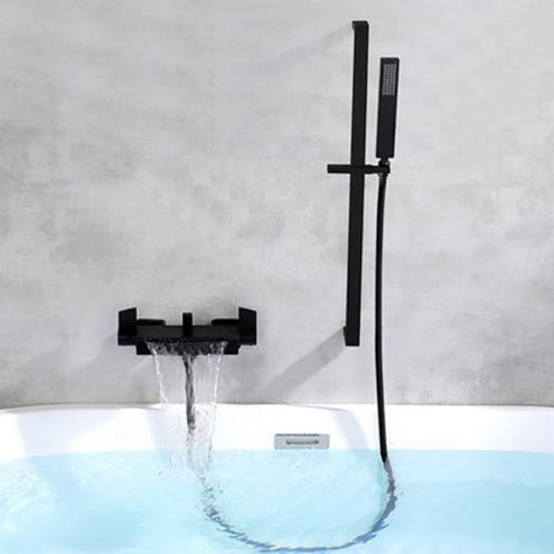 Modern Tub Faucet Copper Wall Mounted with Hose Bathroom Faucet