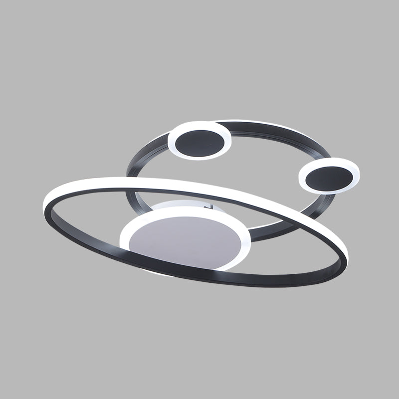 16.5 "/20.5" W Oval Ring Unterputze Licht Modernist Acryl LED-Schlafzimmer nah an Deckenlampe in Schwarz, Warm/Weißes Licht