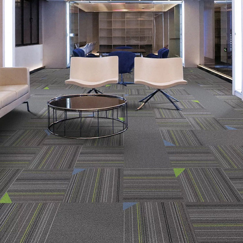 Carpet Tile Non-Skid Fade Resistant Geometry Loose Lay Dining Room Carpet Tiles