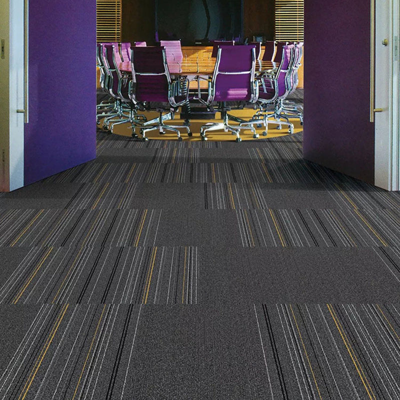 Carpet Tile Non-Skid Fade Resistant Geometry Loose Lay Dining Room Carpet Tiles