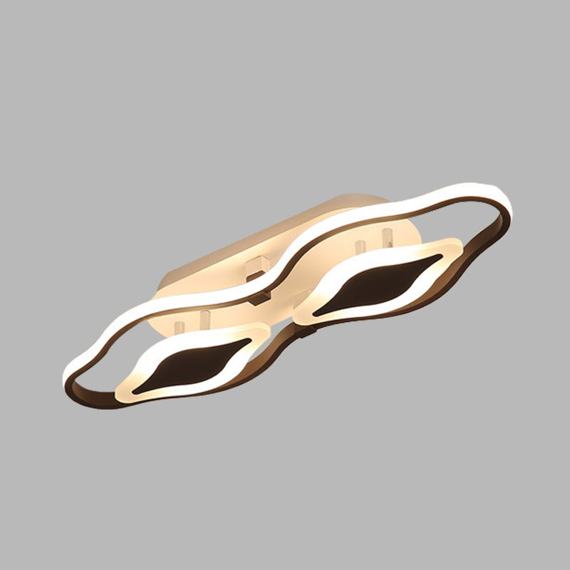 Gafas de natación semi flushmount iluminación contemporánea acrílico dormitorio led techo monte en negro