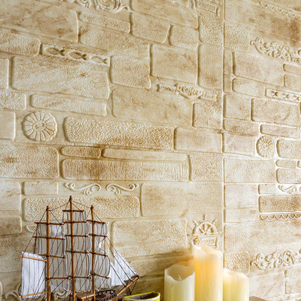 Modern Wall Paneling Peel and Stick Brick 3D Print Waterproof Wall Panel