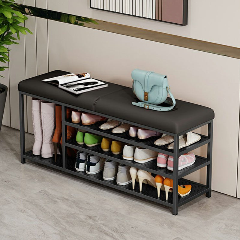 Modern Entryway Bench Cushioned Rectangle Shoe Storage Seating Bench