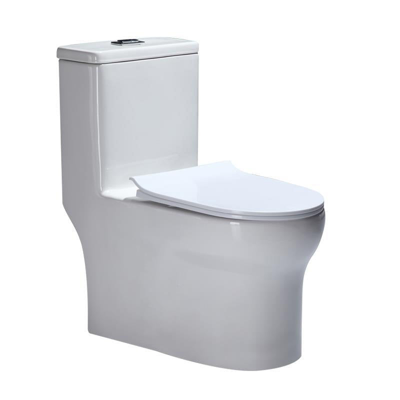 Contemporary Floor Mounted Toilet Seat Included Toilet Bowl for Bathroom