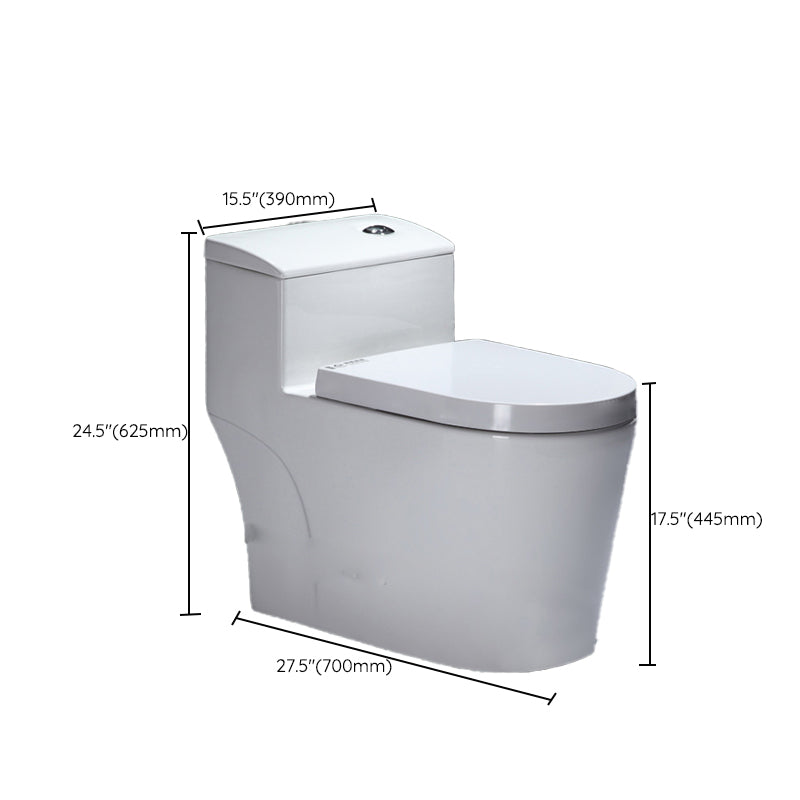 Contemporary Floor Mounted Toilet Seat Included Toilet Bowl for Bathroom