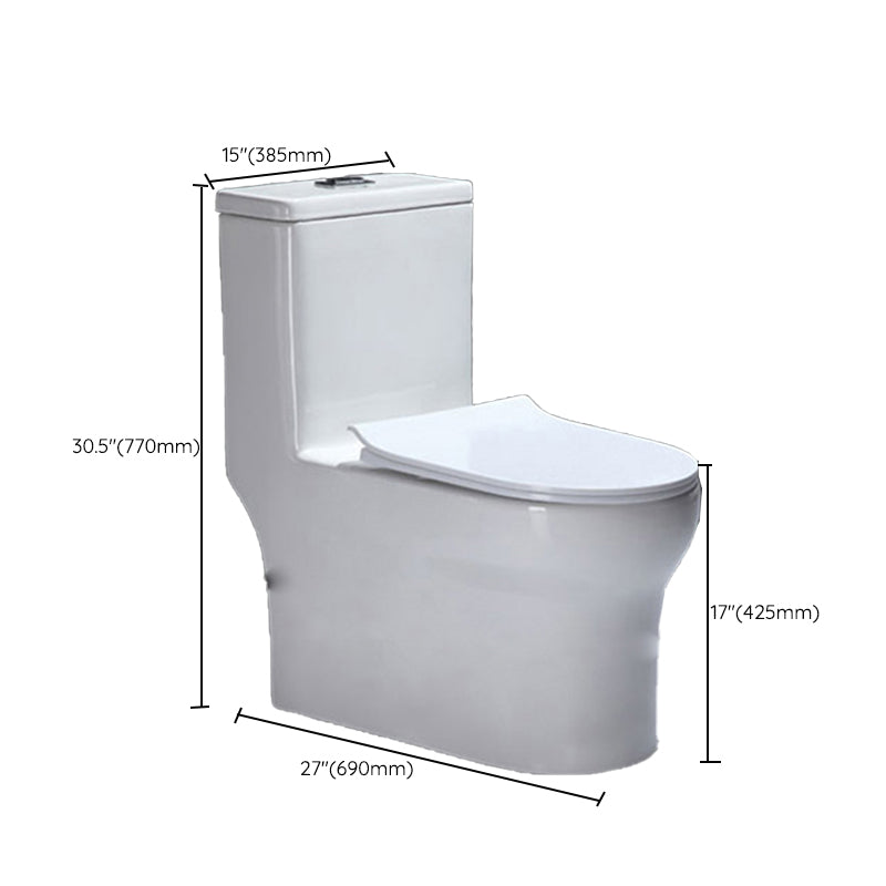 Contemporary Floor Mounted Toilet Seat Included Toilet Bowl for Bathroom