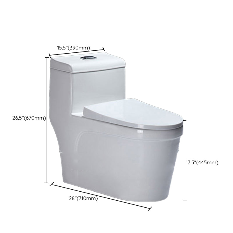 Contemporary Floor Mounted Toilet Seat Included Toilet Bowl for Bathroom
