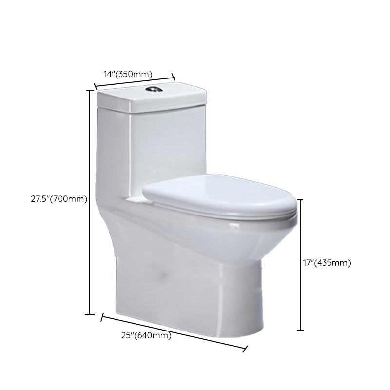 Contemporary Floor Mounted Toilet Seat Included Toilet Bowl for Bathroom