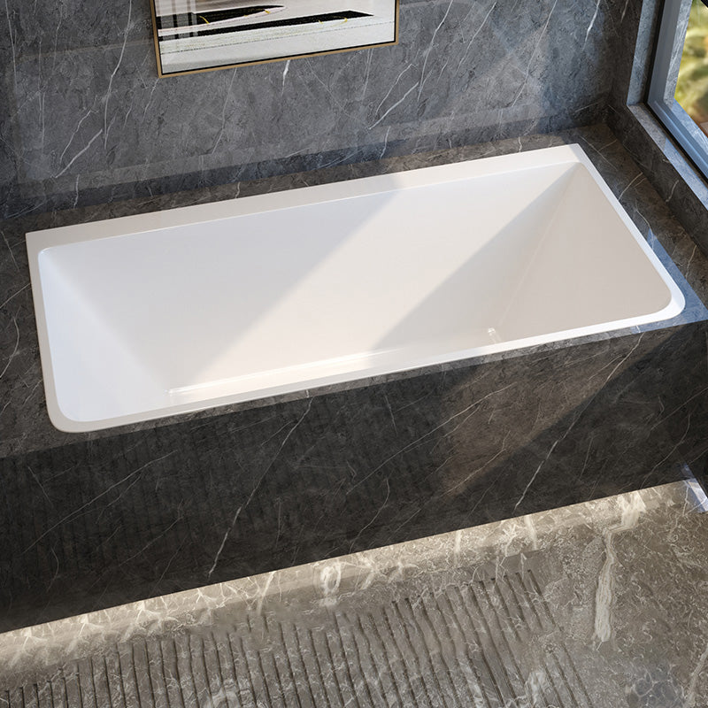 Modern Rectangular Bath Drop-in Acrylic Soaking White Bathtub
