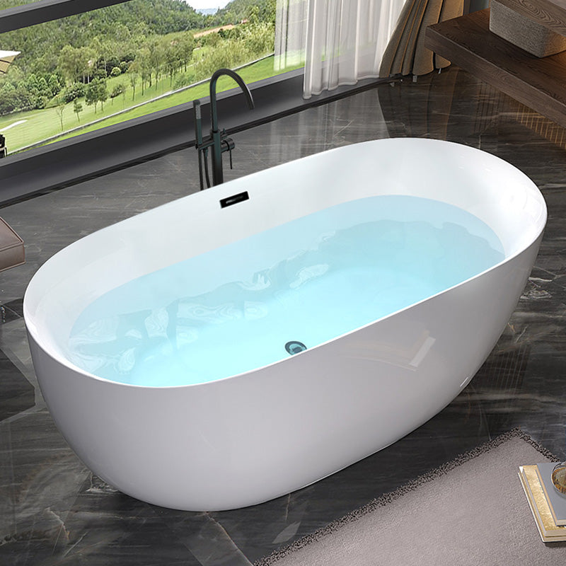 Modern Antique Finish Bathtub Stand Alone Soaking Oval Bath Tub