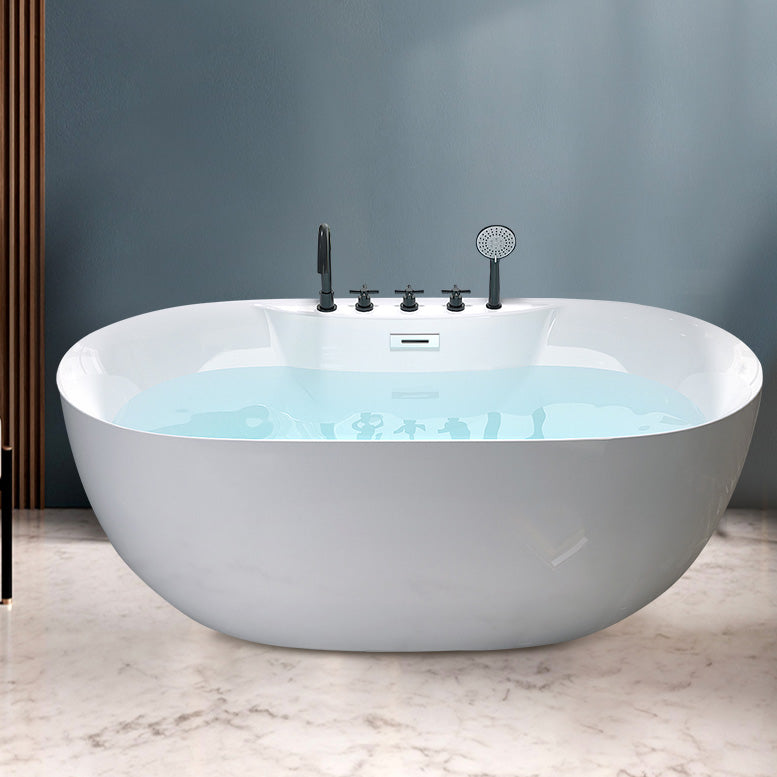 Modern Antique Finish Bathtub Stand Alone Soaking Oval Bath Tub