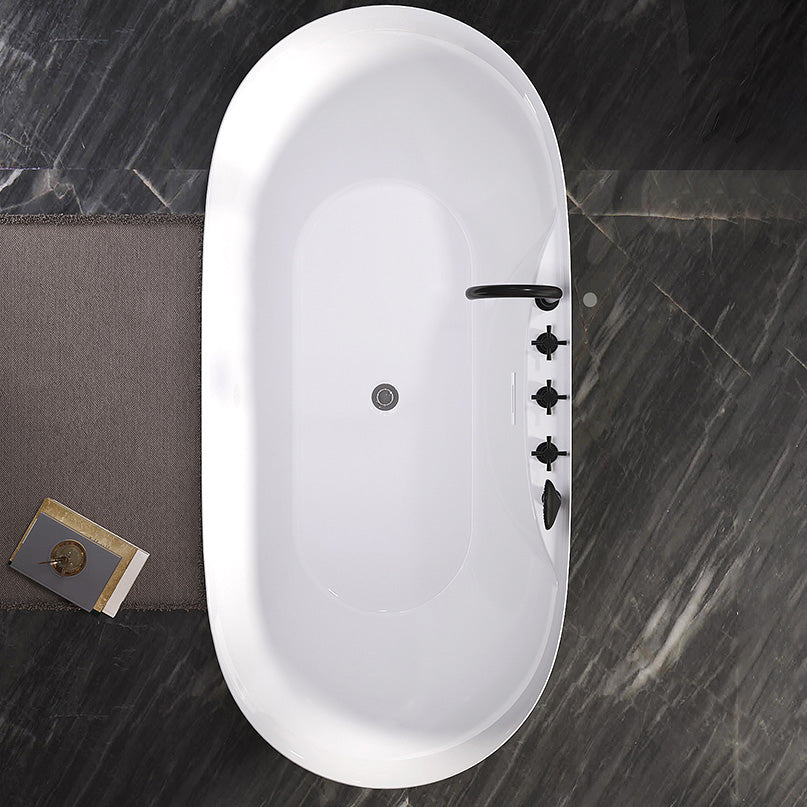 Modern Antique Finish Bathtub Stand Alone Soaking Oval Bath Tub
