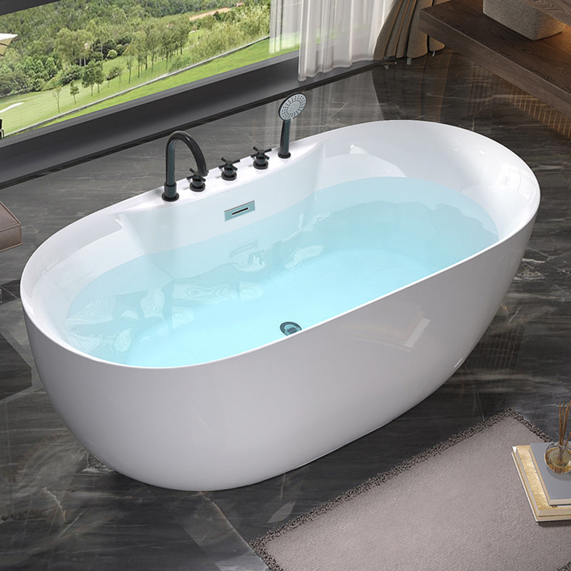 Modern Antique Finish Bathtub Stand Alone Soaking Oval Bath Tub