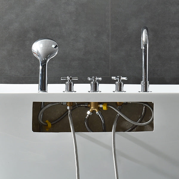 Modern Antique Finish Bathtub Stand Alone Soaking Oval Bath Tub