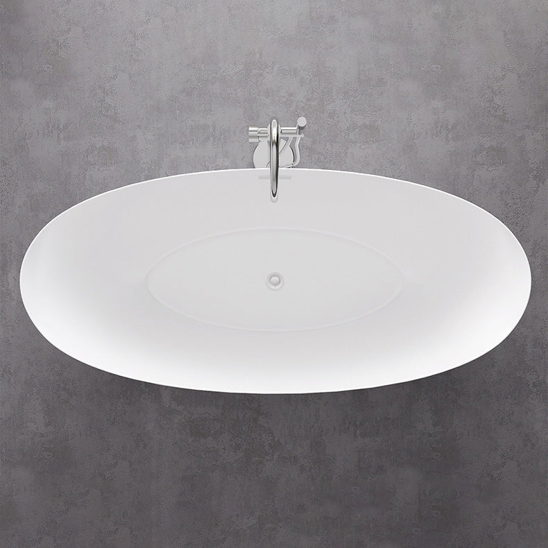 Acrylic Oval Bathtub Soaking White Modern Center Freestanding Bath