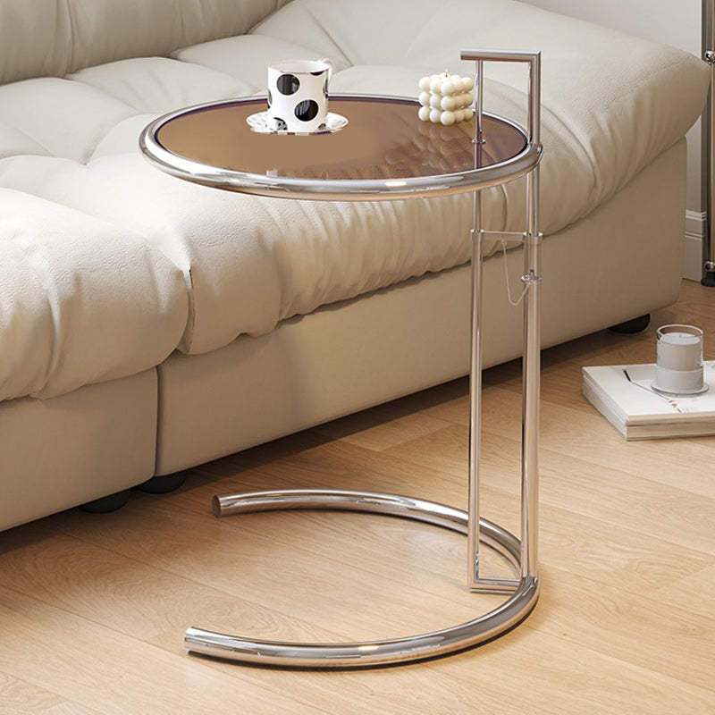 20" Wide Contemporary Corner Table Metal Round Accent Side Table