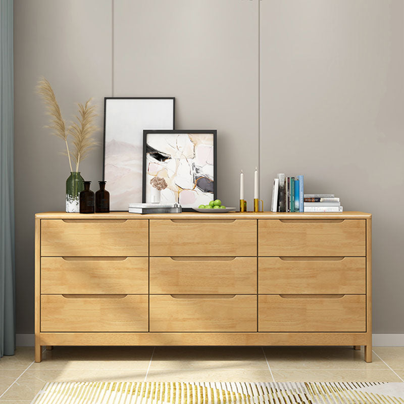 Contemporary Horizontal Double Dresser Wood Storage Dresser for Bedroom