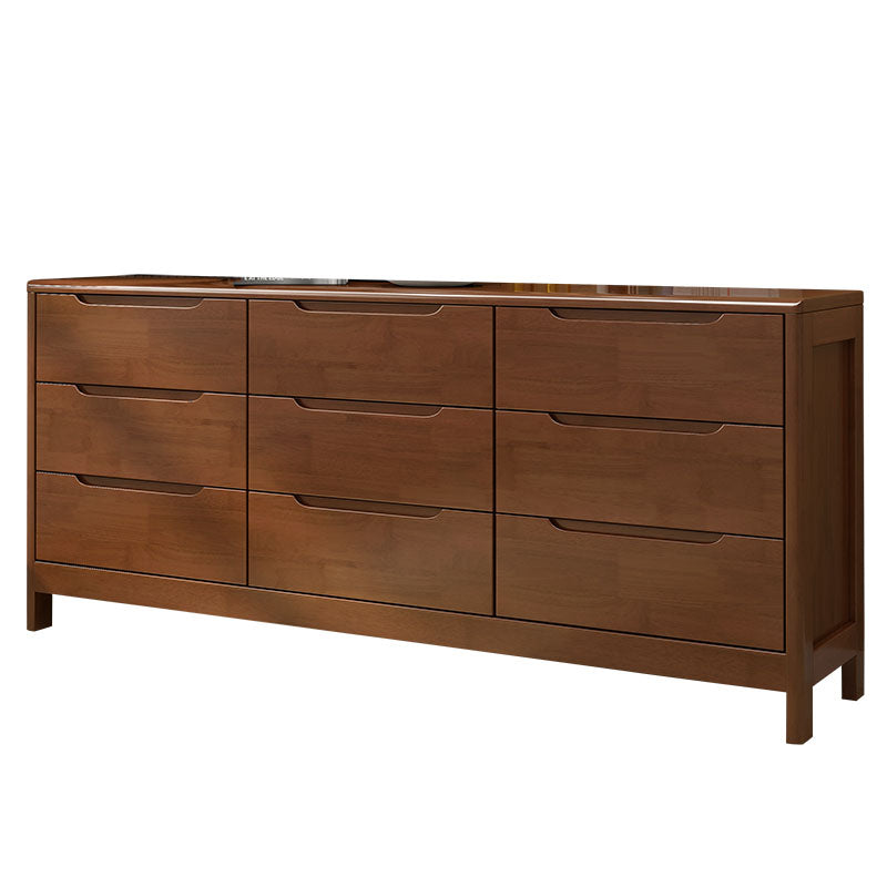 Contemporary Horizontal Double Dresser Wood Storage Dresser for Bedroom