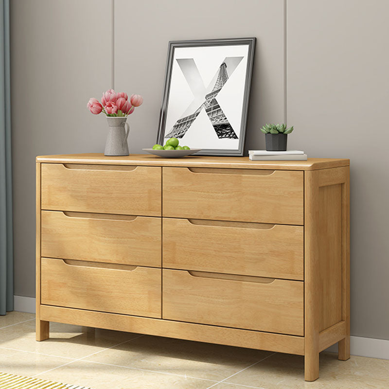 Contemporary Horizontal Double Dresser Wood Storage Dresser for Bedroom