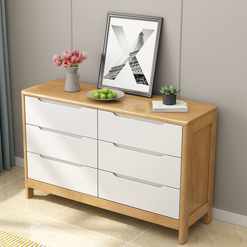 Contemporary Horizontal Double Dresser Wood Storage Dresser for Bedroom