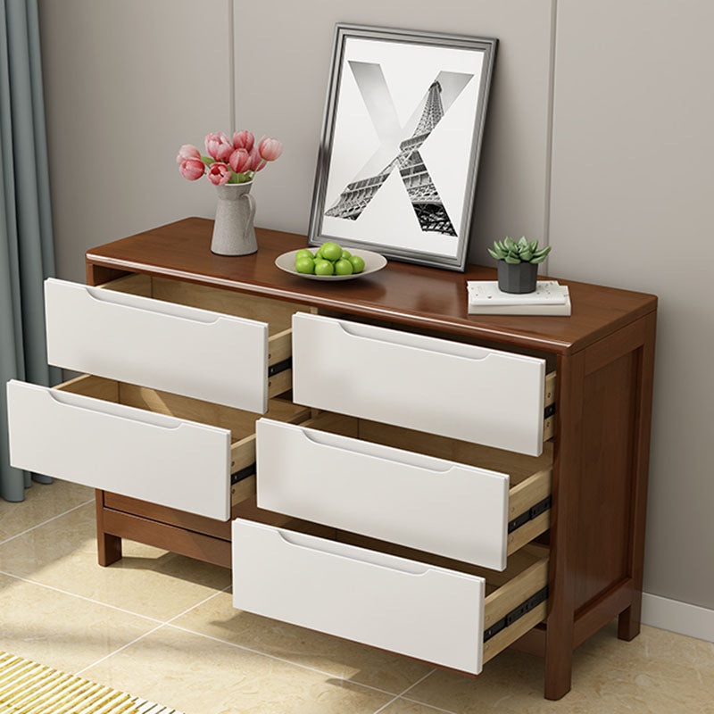 Contemporary Horizontal Double Dresser Wood Storage Dresser for Bedroom