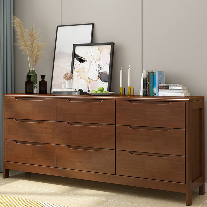 Contemporary Horizontal Double Dresser Wood Storage Dresser for Bedroom